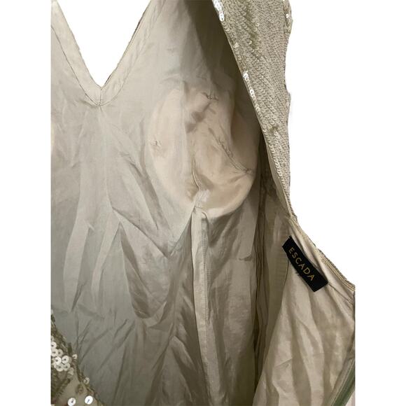 Escada Deienna Sequin Cocktail Dress US 6 100% Silk Open Back Formal Glam Party - Picture 9 of 16